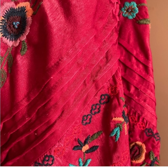 Free People] Beautiful Burgundy Embroidery Sequins Kimono Duster Jacket - Picture 9 of 13